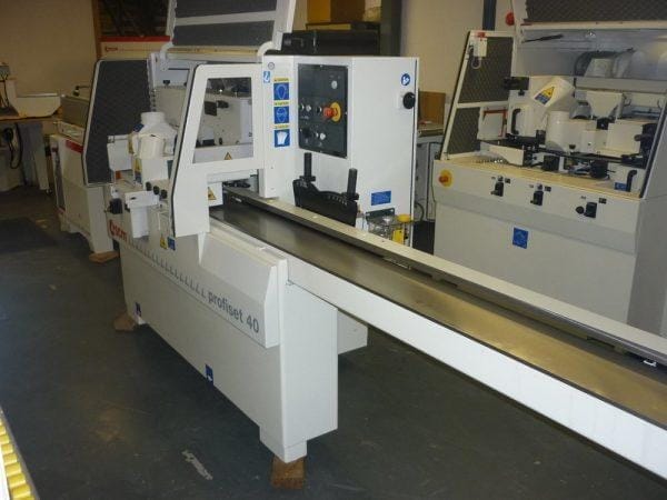 Infeed Table view of the SCM Profiset 40 Planer with 2300mm Pre-Straightening Infeed Table